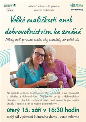 Velké maličkosti aneb dobrovolnictvím ke změně - plakát