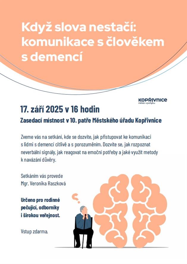 Když slova nestačí: komunikace s člověkem s demencí - plakát