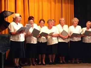 Setkání kateřinických seniorů zpestřilo také pěvecké vystoupení sboru jejich vrstevnic z nedaleké Staré Bělé.<br/>                                                                                                  
FOTO: ILONA MAZALOVÁ
