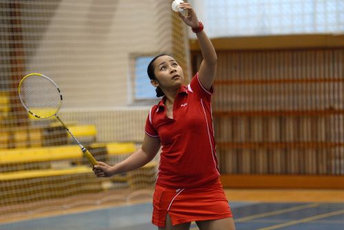 Indonésanka Gustiani Sari Megawati triumfovala na badmintonové Velké ceně Kopřivnice ve dvouhře žen a spolu s Petrou Hofmanovou a Tomášem Kopřivou i ve čtyřhrách.  <BR/>
FOTO: DAVID MACHÁČEK
