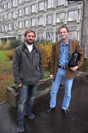 Petr Boháč (vlevo) a Radek Burša byli před dvaceti lety mluvčími OF a na svých postojích by nic neměnili. 
FOTO: DAVID MACHÁČEK
