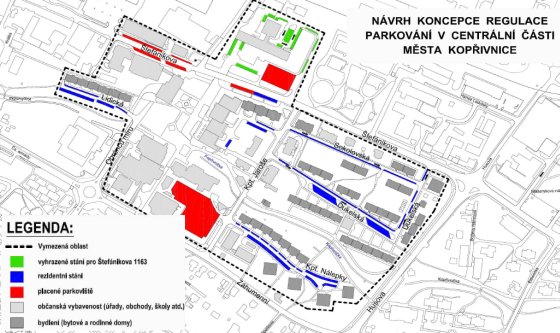 Návrh koncepce regulace parkování v centrální části města Kopřivnice