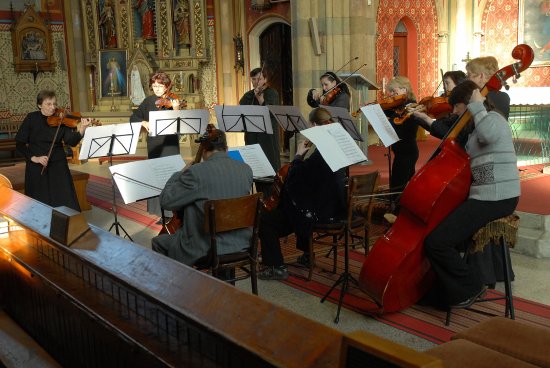 Komorní orchestr P. J. Vejvanovského uvedl v předvelikonočním období v místním kostele sv. Bartoloměje Haydnovu skladbu Sedm slov Spasitele na kříži.
FOTO: DAVID MACHÁČEK