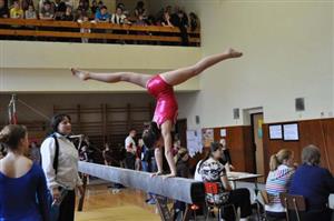 Malé i větší gymnastky se na kopřivnické Brnkačce utkaly ve dvojboji čítajícím cvičení na kladině či lavičce a prostná. 
FOTO: DANA HOĎÁKOVÁ