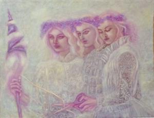 Bohyně osudu Moiry jsou námětem jednoho z obrazů, které na své vůbec první výstavě v životě představí malířka a restaurátorka Renata Svobodová.
REPRO: RENATA SVOBODOVÁ