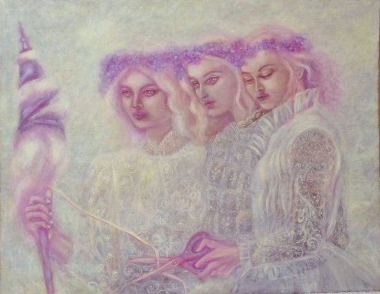 Bohyně osudu Moiry jsou námětem jednoho z obrazů, které na své vůbec první výstavě v životě představí malířka a restaurátorka Renata Svobodová.
REPRO: RENATA SVOBODOVÁ