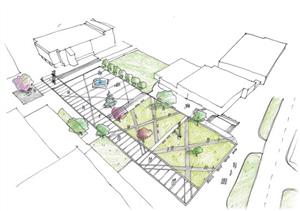 Skica možného budoucího vzhledu centrální části Kopřivnice, pokud by byla realizována jeho navrhovaná očista.
REPRO: KOMISE PRO ARCHITEKTURU A URBANISMUS