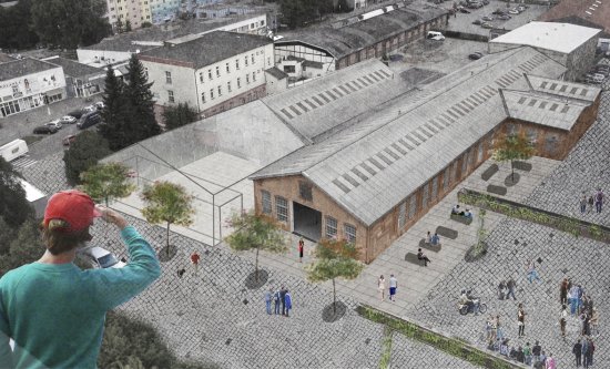Upravený pohled ze střechy budovy městského úřadu ilustruje, jak by se podle představ architektů mohlo proměnit území mezi městem a Tatrou.