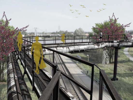 Architekti zpracovávali také možnosti většího propojení centrální částí města s postindustriální zónou. Jeden z návrhů počítá s protažením dnešní pěší zóny.