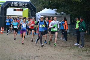 Martin Keller (č. 40 1) z AK E. Zátopka Kopřivnice rozbíhá štafetu v Ekiden Maratonu v partnerském městě Trappes.
FOTO: JIŘÍ HARAŠTA
