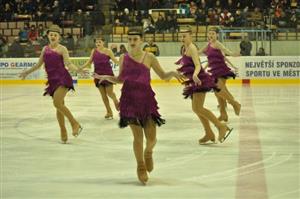 Kopřivnické krasobruslařky si vyzkoušely svou jízdu před MČR v synchronizovaném bruslení o přestávce hokejového utkání na místním stadionu.
FOTO: KRISTINA ČABLOVÁ