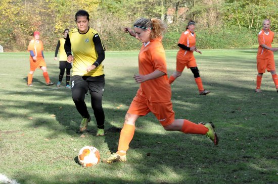 Adéla Šenková (s míčem) podporuje útok týmu Lubiny v domácím utkání proti Českému Těšínu.
FOTO: KRISTINA ČABLOVÁ