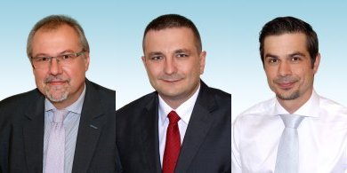 Dušan Krompolc - místostarosta, Filip Grygarčík - radní, Vladan Resner - zastupitel
