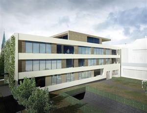 Vizualizace budoucí podoby přístavby ZŠ Náměstí z pohledu od ulice Husovy. V objektu by mohly vzniknout skoro dvě desítky bytů.
REPRO: MĚSTO KOPŘIVNICE