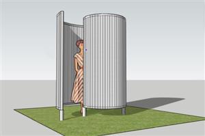 Návrh podoby budoucích převlékáren pro přehradu a koupaliště z vlnitého pozinkovaného plechu je dílem městských architektů.
REPRO: ODDĚLENÍ ARCHITEKTURY