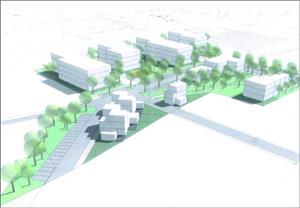 Objemová studie možné budoucí zástavby, kterou pro lokalitu Kopřivnice – Západ připravuje developerská společnost Eden Rožnov, s. r. o.
REPRO: MĚSTO KOPŘIVNICE