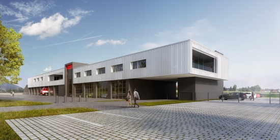 Vizualizace budoucí možné podoby Integrovaného výjezdního centra, které se má u ulice Ke Křížku začít stavět už v druhé polovině letošního roku.
REPRO: HZS MSK