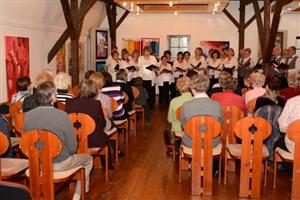 Pěvecké sdružení Kopřivnice na archivní fotografii z roku 2014. I v letošním roce by se sbor měl svému publiku v Muzeu na Fojtství předvést.
FOTO: DAVID MACHÁČEK