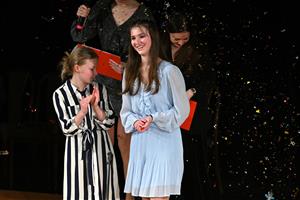 Tereza Špačková (vpravo) bezprostředně poté, co se dozvěděla, že je držitelkou KoprStar 2023. FOTO: DAVID MACHÁČEK