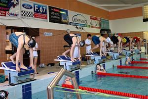 Na Drop cupu v Kopřivnici se velmi dařilo domácím plavcům. Kategorii žaček ročníku 2010 vyhrála Michaela Richterová (první zleva). FOTO: MAREK HAVRAN