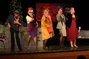 Divadelní sezonu v kulturním domě zahájila poslední zářijové pondělí komedie Nejstarší řemeslo, ve které se na jedné scéně setkaly Valérie Zawadská, Jana Švandová, Veronika Gajerová, Zuzana Slavíková a Michaela Dolinová. FOTO: DAVID MACHÁČEK