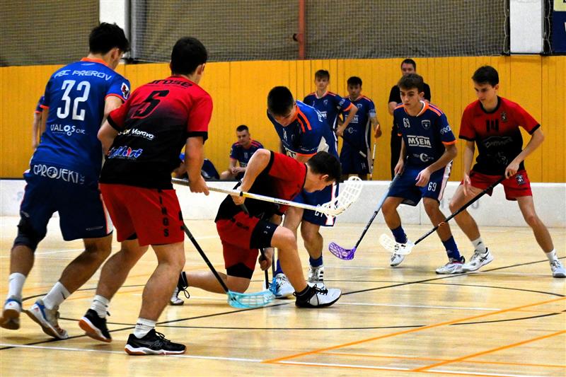 Florbalisté Kopřivnice v tomto utkání 7. kola doma plně kontrolovali zápas a v souboji předních týmů tabulky zaslouženě porazili Přerov. FOTO: MAREK HAVRAN