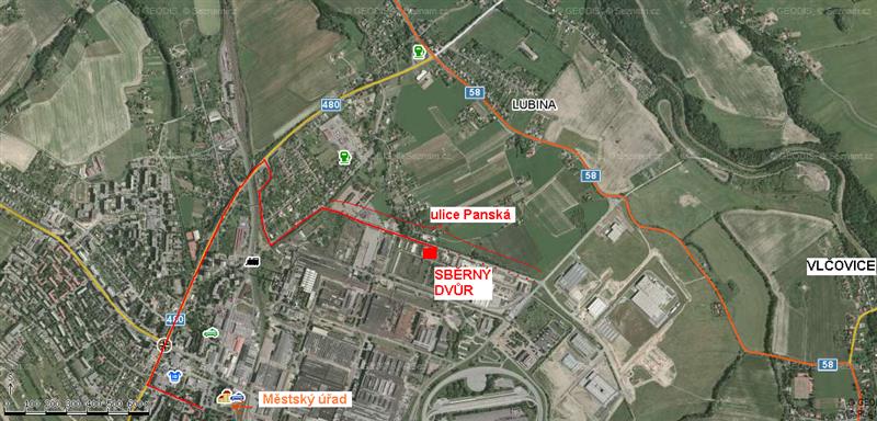 Jak se dostanu na sběrný dvůr - mapa