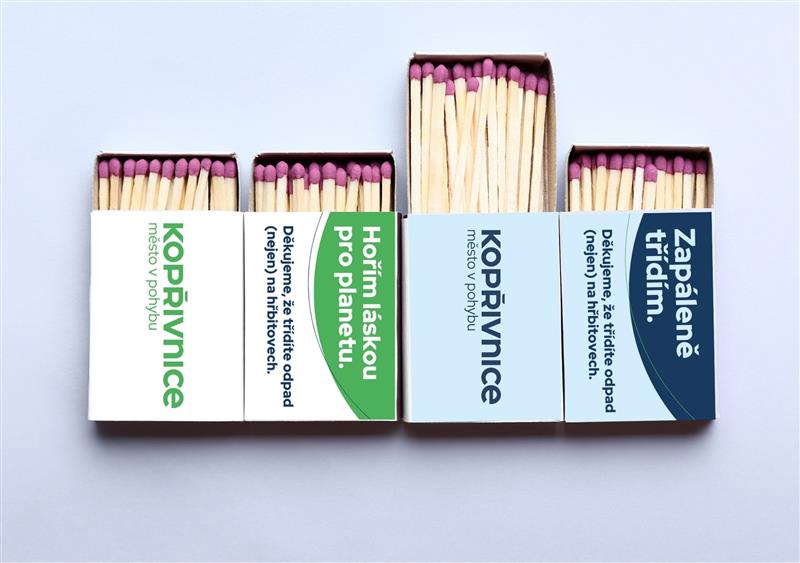 Zápalky s městským potiskem