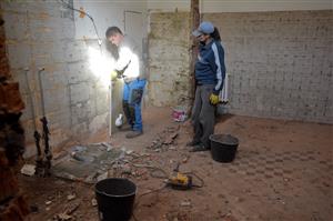 Sociální zařízení ve druhém patře na zimním stadionu procházejí rekonstrukcí. Ta by měla skončit na konci března.